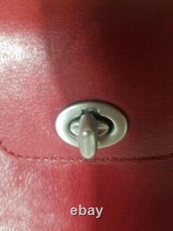 Vintage Coach Bag Red 9154 Leather Small Crossbody Bag Added cute fob! 90's
