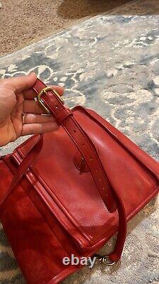 Vintage Coach Court Leather Shoulder Bag Red 9870