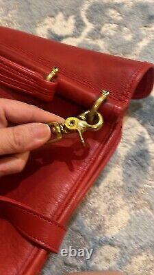 Vintage Coach Court Leather Shoulder Bag Red 9870