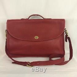 Vintage Coach Lexington Red Leather Briefcase Messenger Crossbody Bag 5265