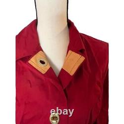 Vintage Coach Womens Red Trench Coat Size Small