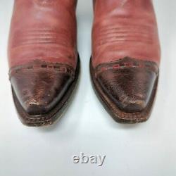 Vintage Corral Womens Red Brown Western boots Sz 7.5 Snip Toe Block Heel