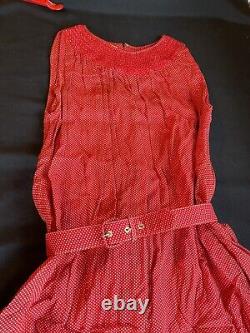 Vintage De Penna Dress 1960's Women's Dress red white polka dot belted cocktail