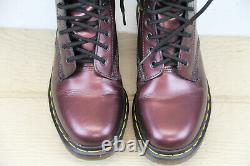 Vintage Dr Martens Boots Metallic Maroon Uk 5 Us 7 Doc England 14 Eye 1914 Tall