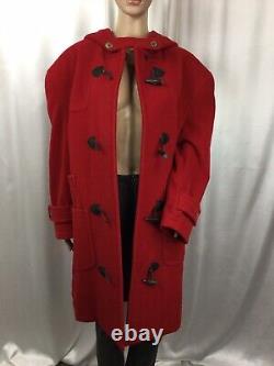 Vintage EDDIE BAUER USA? 100% Wool Red Riding Hood Winter Toggle Coat M
