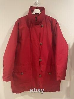 Vintage Eddie Bauer Womens Canvas Down Topper Parka Red Barn Coat Jacket Size XL