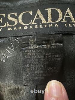 Vintage Escada Blazer Jacket Margaretha Ley Red Black Velvet Trim Enamel Buttons