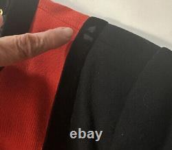 Vintage Escada Blazer Jacket Margaretha Ley Red Black Velvet Trim Enamel Buttons