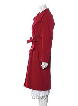 Vintage Escada Red Jacket Gold Tone Details Buttons Classic Elegant Trench Coat