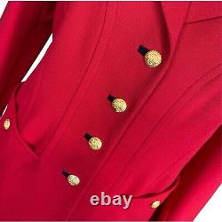 Vintage Escada x Margaretha Ley Long Red & Wool Blazer Size 44 L Grandmacore