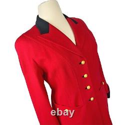 Vintage Escada x Margaretha Ley Long Red & Wool Blazer Size 44 L Grandmacore