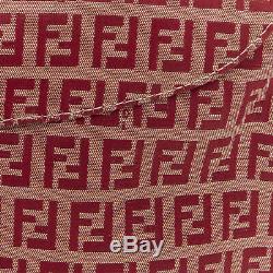 Vintage FENDI 90's red monogram jacquard gold FF buckle flap front shoulder bag