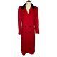 Vintage Fashion By Jill Wool Long Coat Red Double-breasted Union Made Usa Size