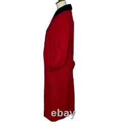 Vintage Fashion By Jill Wool Long Coat Red Double-Breasted Union Made USA Size