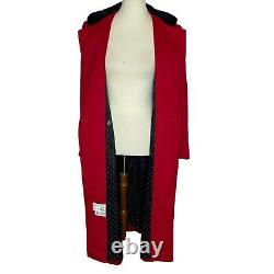 Vintage Fashion By Jill Wool Long Coat Red Double-Breasted Union Made USA Size