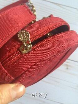 Vintage Fendi Red Signature Crossbody Shoulder Bag Purse Zucca Rare chain