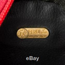 Vintage Fendi Red Signature Crossbody Shoulder Bag Purse Zucca Rare chain