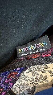 Vintage Flirtations black red purple geometric sequins dress guesstimate medium