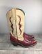 Vintage Frye #7040 Womens Red Stacked Heel Leather Cowboy Western Boots Size 7.5