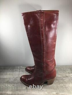 Vintage Frye Womens 7943 Burgundy Leather Heel Fashion Booties Boots Size 7.5