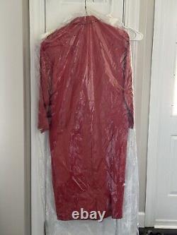 Vintage G-III Red Leather Long Trench Coat Size S Recently Professional Cleaned