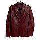 Vintage Gap Womens Leather Jacket Blazer Oxblood Red Size Medium Y2k 2000
