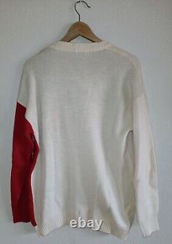 Vintage GUCCI Cream & Red Wool Sweater Cardigan Size 12 70s/80s G. Gucci Italy