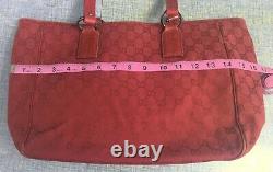 Vintage GUCCI GG Web Monogram Red Canvas Leather Handbag