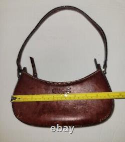 Vintage GUCCI Small Handbag Shoulder Bag Leather Brown Red'ish