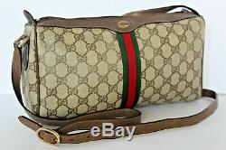 Vintage GUCCIOphidia green red striped Leather Crossbody Web Supreme GG Bag