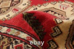 Vintage Geometric Hand-Knotted Carpet 2'6 x 9'2 Traditional Wool Rug