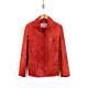 Vintage Gianni Versace Red Leather Button Up Jacket Multiple Pockets Womens L