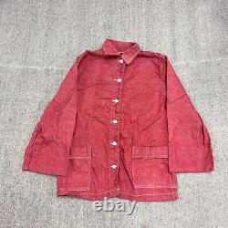 Vintage Glamour Alls Chore Jacket Womens Medium Red 1950s Sanforized Denim