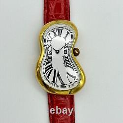 Vintage Gold EXAEQUO Salvatore Dali Softwatch Melting Watch, Red Leather, 92010