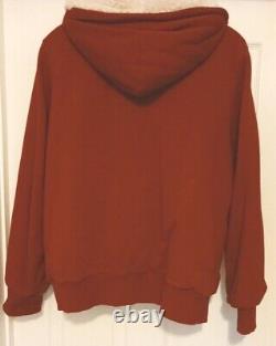 Vintage GreenTea XXL Womens Jacket Red With Hoodie Pockets Full Zip Up