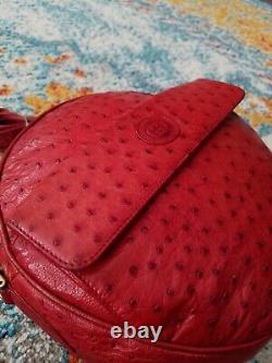 Vintage Gucci Red Ostrich Canteen Bag