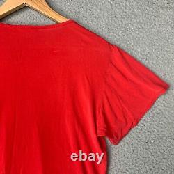 Vintage Gucci Shirt Womens 38 or US 2 Red Shortl Sleeve 100% Silk Italy 1970's