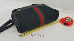Vintage Gucci Shoulder Bag Purse GG Mono Web Stripe Ophidia Auth Canvas Leather