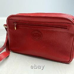 Vintage Gucci Shoulder Cross Body Bag Old Razor Leather Red Classic Authentic