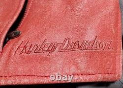 Vintage Harley Davidsons Red Leather Vest Womens Size M