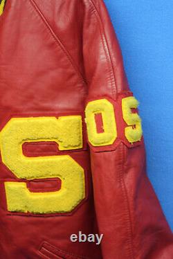 Vintage High School Letterman Bomber Jacket all Leather Meca Sportswear