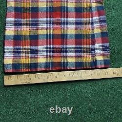 Vintage Hippy Pants Womens 9 Red Plaid Bell Bottom 60S 70S USA High Waist Flare