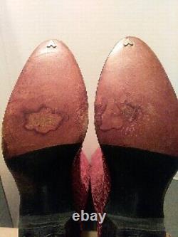 Vintage Hondo Womens Red SnakeSkin Western Boots Size 5.5 B O'Sullivans Heel