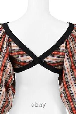 Vintage Isaac Mizrahi Red Plaid Tartan Collection Party Top 1989