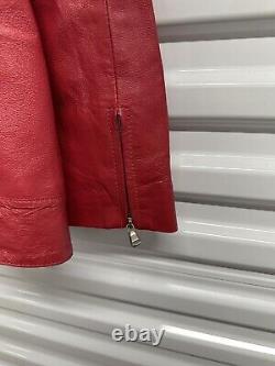 Vintage JL Studio Red 100% Leather Jacket Size 26W