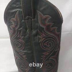 Vintage JUSTIN Womens Gray Red Accent Snakeskin Leather Cowboy Boots 8 1/2B