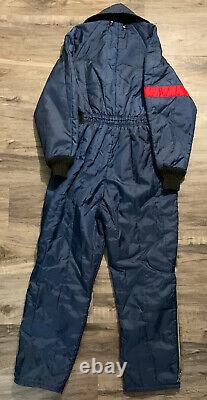 Vintage Jcpenney Snowmobile Apparel Ski Suit Blue Red Stripes Womens Size Small