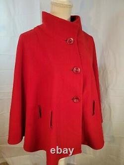 Vintage Jimmy Hourihan Cape Dublin Wool and Cashmere Blend Poncho Ireland Red