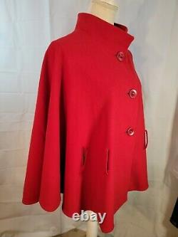 Vintage Jimmy Hourihan Cape Dublin Wool and Cashmere Blend Poncho Ireland Red