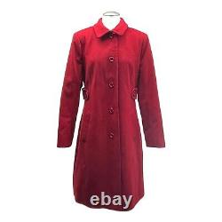 Vintage LARRY LEVINE Womens 4 Wool Mid Length Pea Coat Long Winter Jacket RED